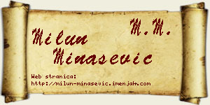 Milun Minašević vizit kartica